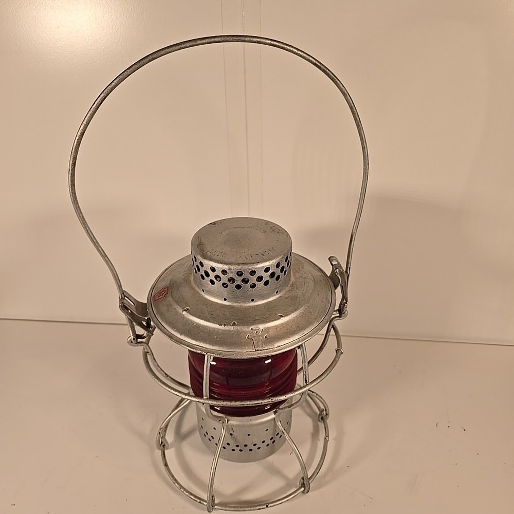 Vintage St Louis Central Railroad Oil Lamp stamped Handlan, St. Louis